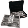 72 PC Stainless Steel Flatware & Hostess Set w/ Gold Trim